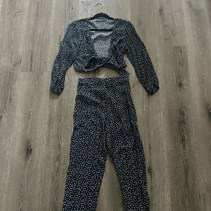 Cropped top and split hem matching set Abercrombie